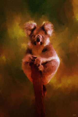 Koala in the Australian Bush _ Painting