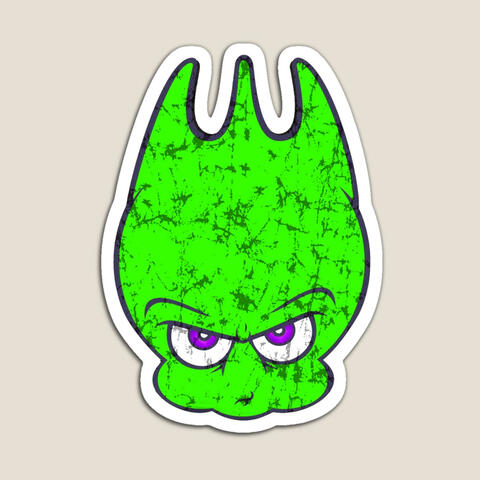 Vintage Neon Alien Sporky Sticker -Magnet